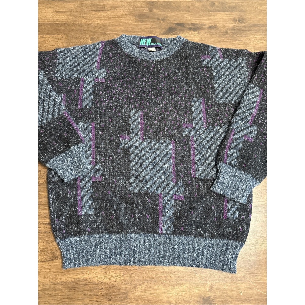 Vtg New Rules Men's 80s 90s Grandpacore Sweater Small/Medium Cozy Wool Blend